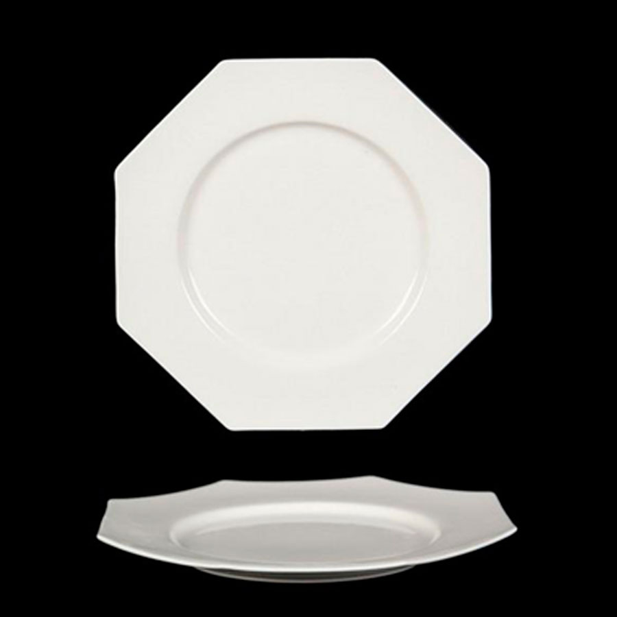 Plato octagonal de porcelana - Galerías el Triunfo - 090307370357