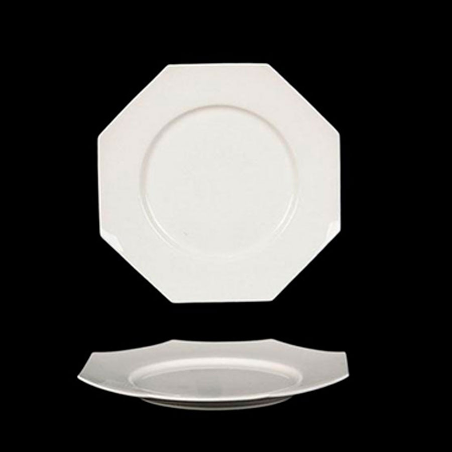 Plato octagonal de porcelana - Galerías el Triunfo - 090307370361