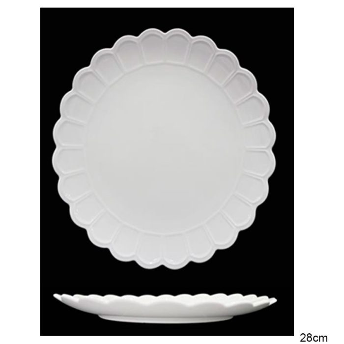 Plato de porcelana blanca - Galerías el Triunfo - 090307370400