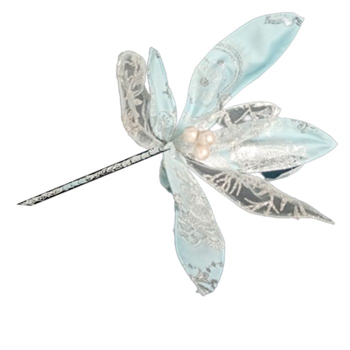 Flor de tela azul - Image 2
