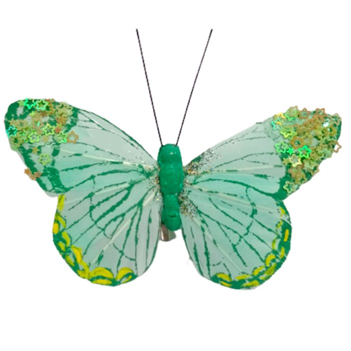 Mariposa verde con pinza - Galerías el Triunfo - 100307378256