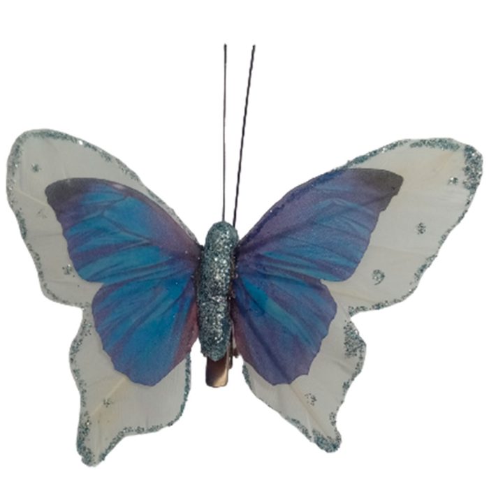 Mariposa azul con blanco - Galerías el Triunfo - 100307378284