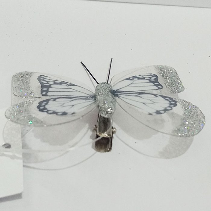 Mariposa plateada con pinza - Image 2