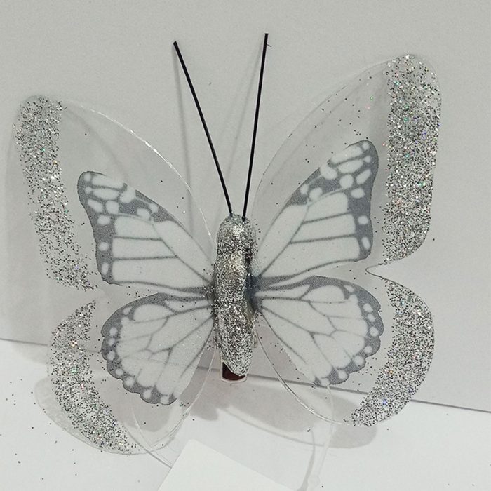 Mariposa plateada con pinza - Galerías el Triunfo - 100307378294