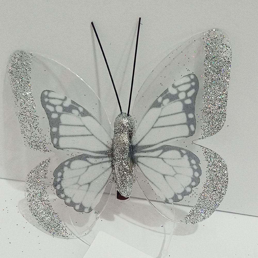 Mariposa plateada con pinza - Galerías el Triunfo - 100307378294