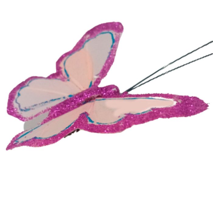 Mariposa rosa con pinza - Image 3
