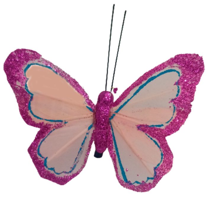 Mariposa rosa con pinza - Galerías el Triunfo - 100307378301
