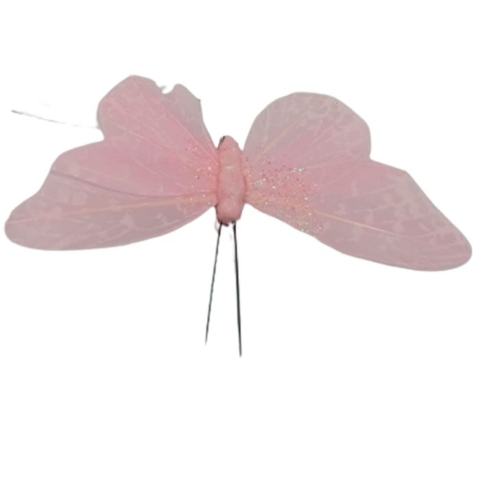 Mariposa rosa con pinza - Image 4