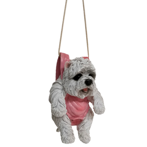 Perro de resina columpiándose - Galerías el Triunfo - 103071712073