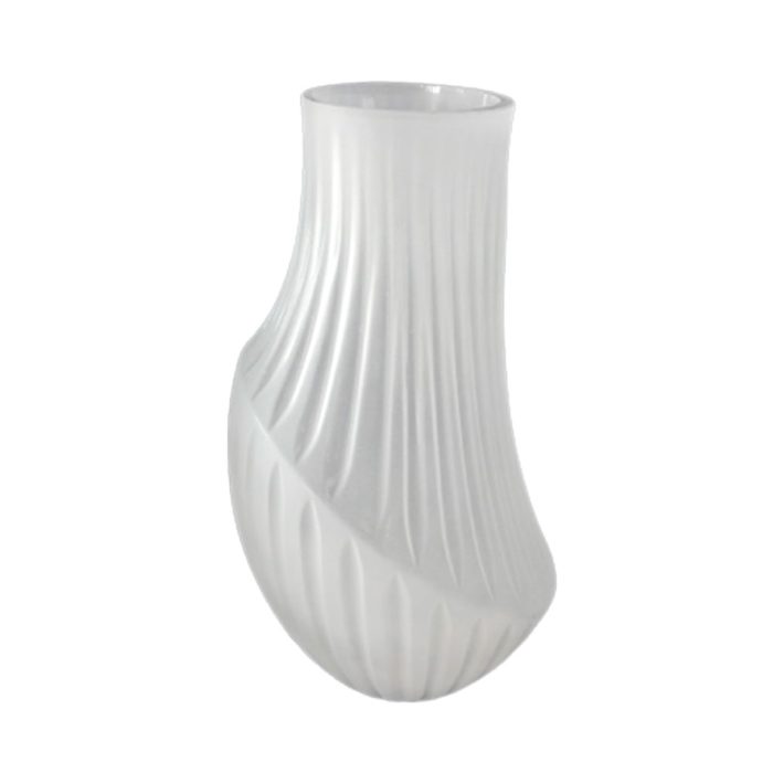 Florero de vidrio blanco - Image 3