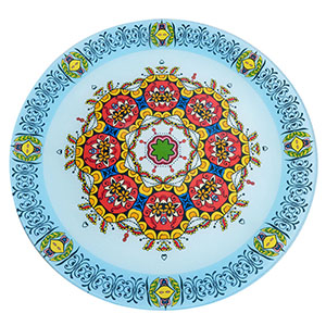 Plato de vidrio azul - Galerías el Triunfo - 120071887133