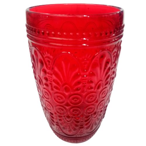 Vaso de cristal rojo - Galerías el Triunfo - 120072447089