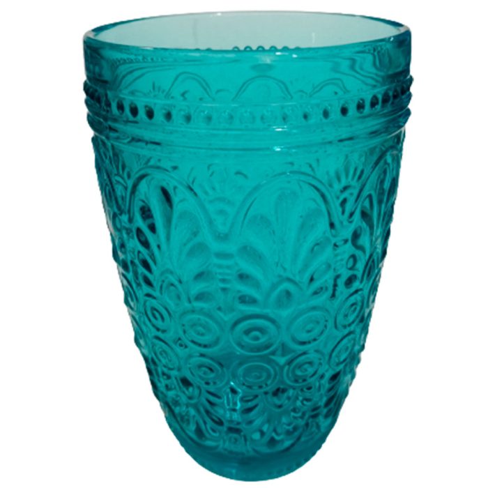 Vaso de cristal azul - Galerías el Triunfo - 120072447090