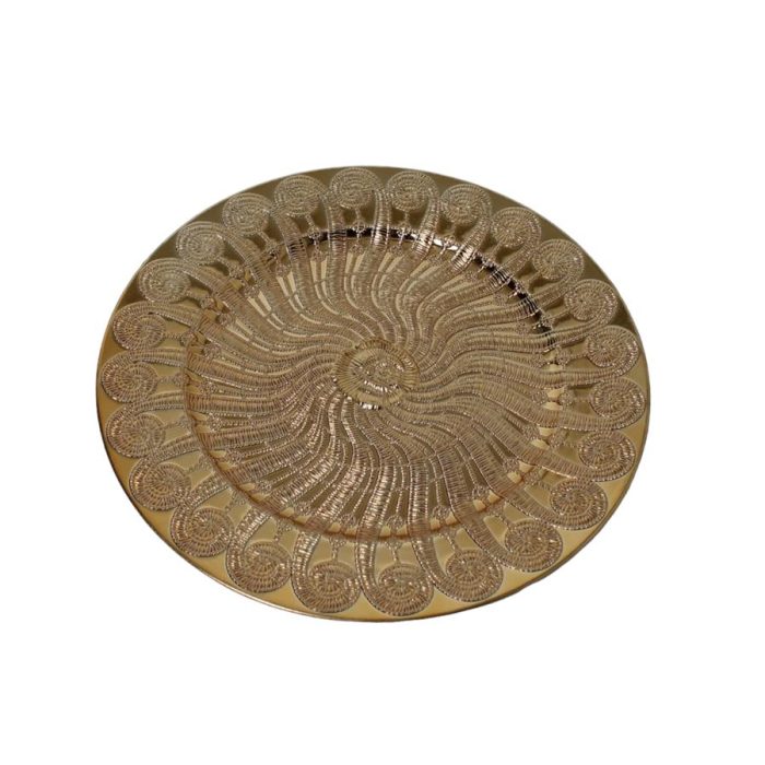 Plato de presentación dorado - Galerías el Triunfo - 156072795134
