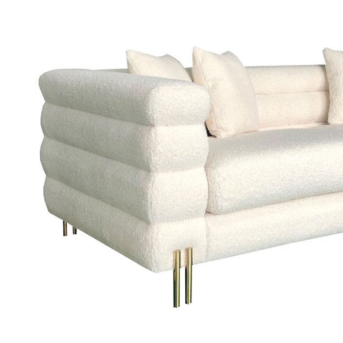 Sillón de 3 plazas tela de borrega blanca Galerías el Triunfo - Image 2