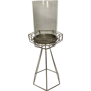 Candelabro de metal plateado - Galerías el Triunfo - 186071649098