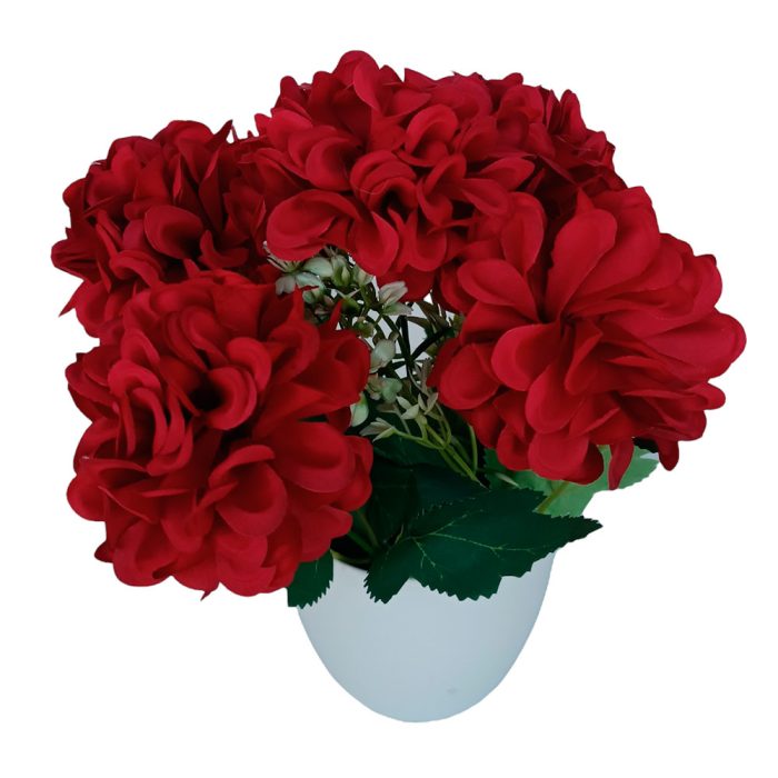 Macetas con hortensias rojas - Galerías el Triunfo - 291001736617