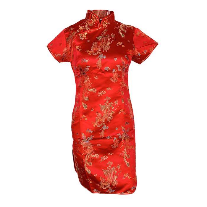 Vestido diseño oriental rojo - Galerías el Triunfo - 291001736647