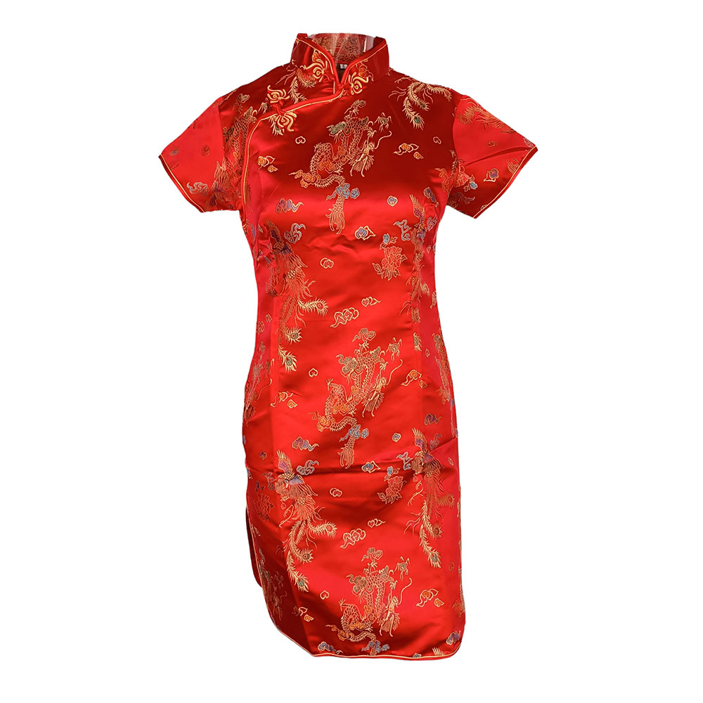 Vestido diseño oriental rojo - Galerías el Triunfo - 291001736647