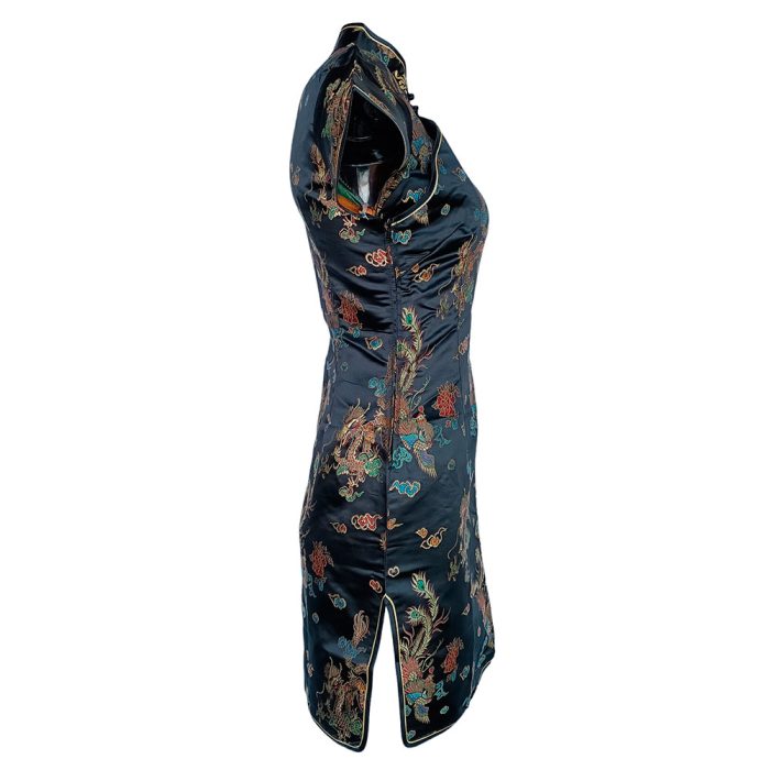 Vestido diseño oriental negro - Image 2