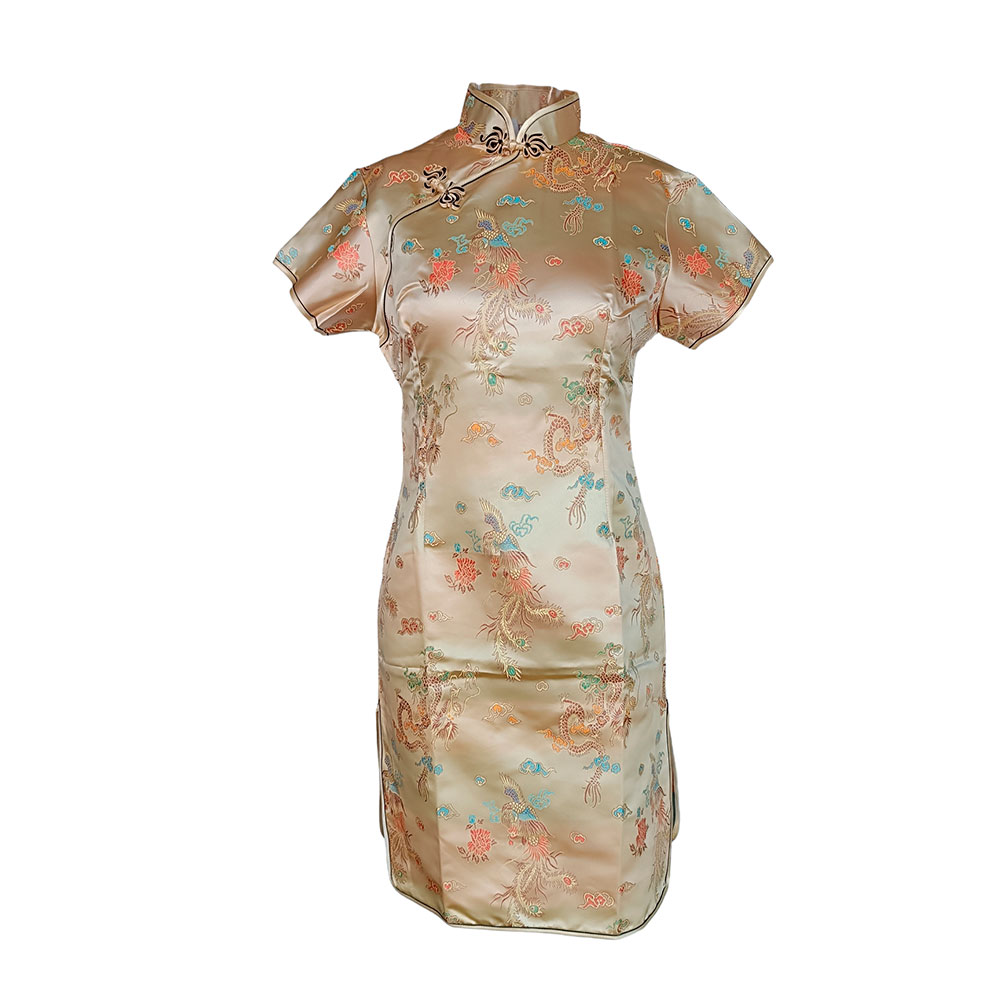Vestido diseño oriental beige - Galerías el Triunfo - 291001736658