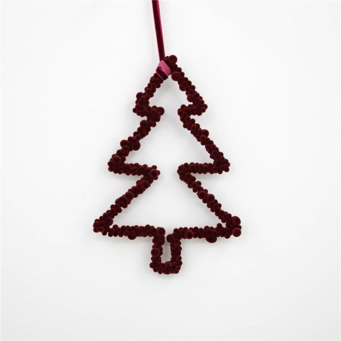 Árbol con pompones vino - Galerías el Triunfo - 100307378464