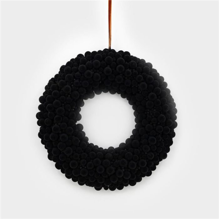 Corona con pompones negros - Galerías el Triunfo - 100307378490