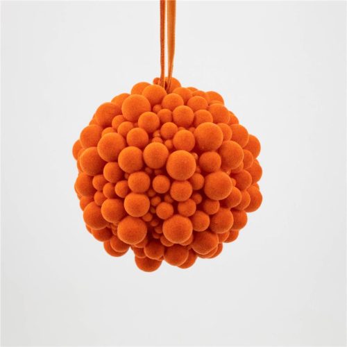 Bola con pompones naranja - Galerías el Triunfo - 100307378496