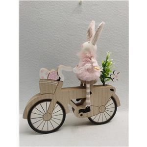 207072809020 - Conejo de tela montando en bicicleta de madera - galerías el triunfo