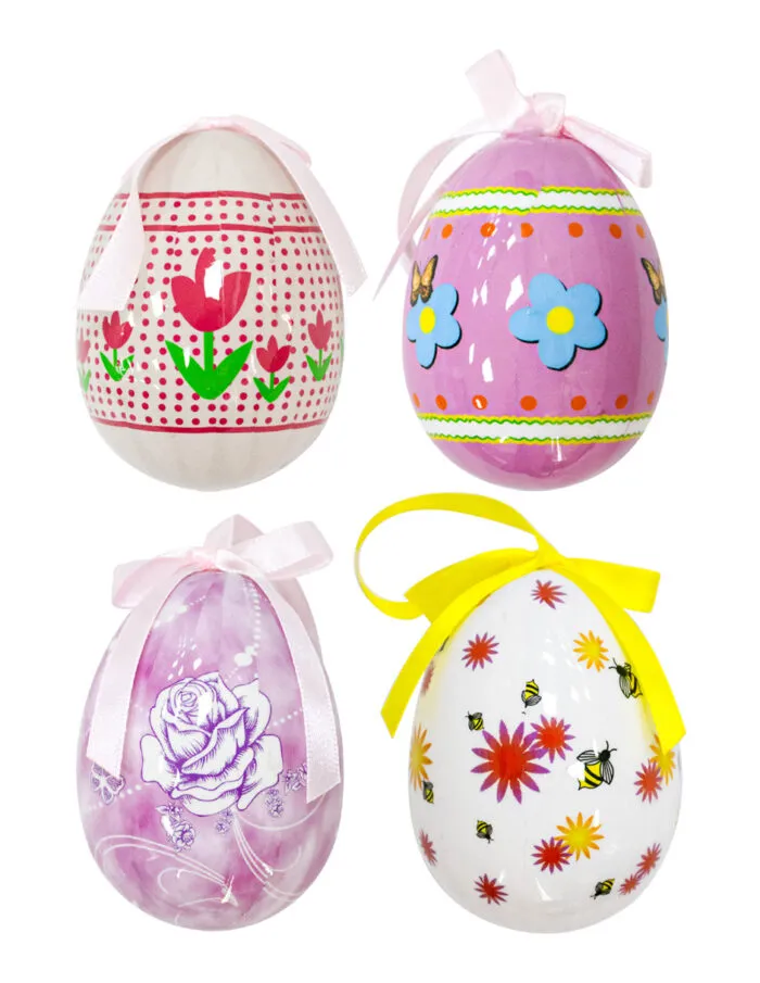 Huevos de Pascua con Diseño Rosa