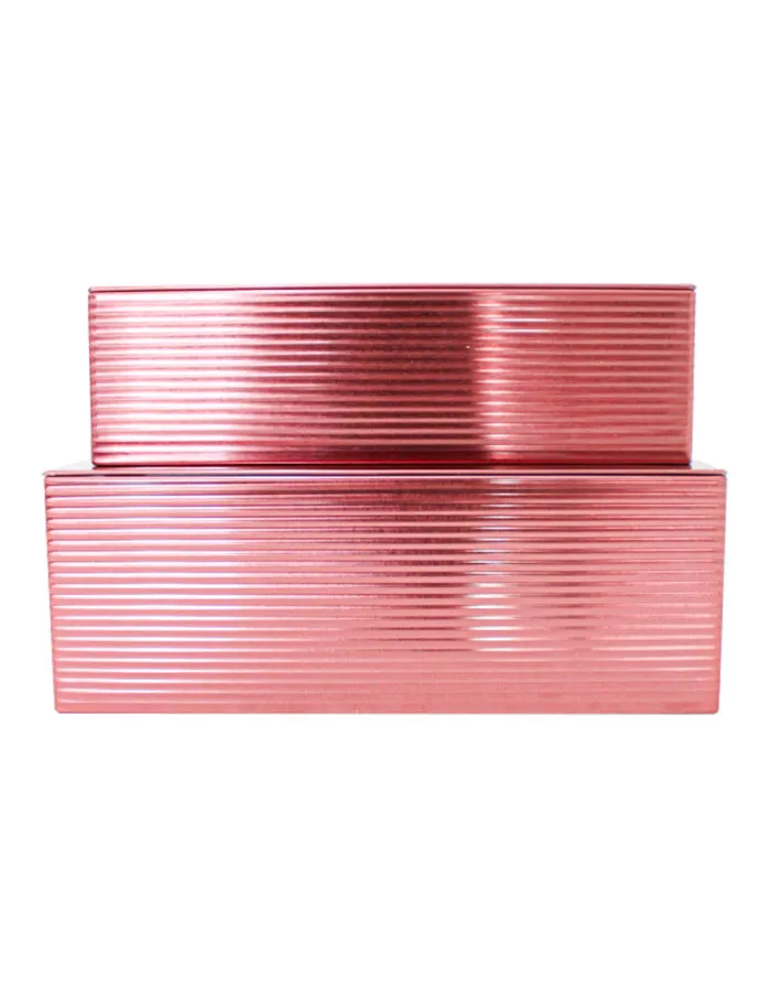 Juego de 2 Cajas Rayas Vino - Image 2