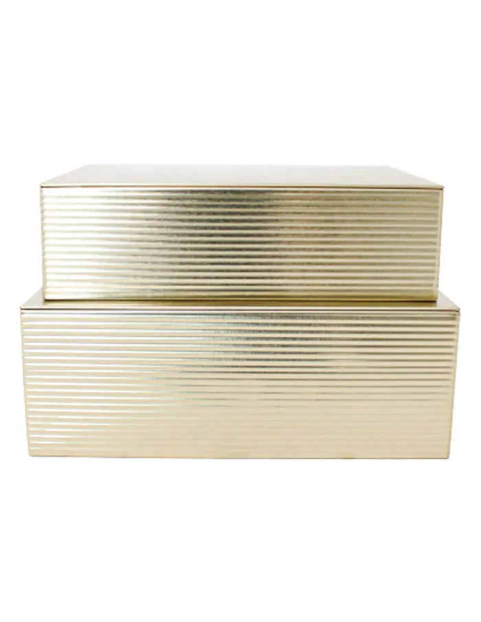 Juego de 2 Cajas Rayas Doradas - Image 2