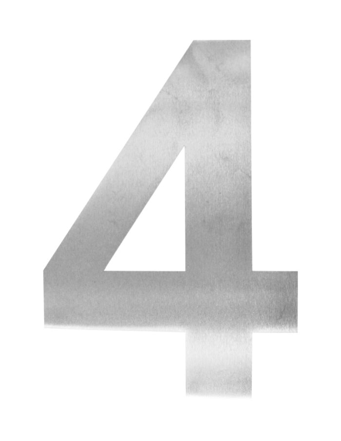 Número 4 decorativo de acero de 25 cm