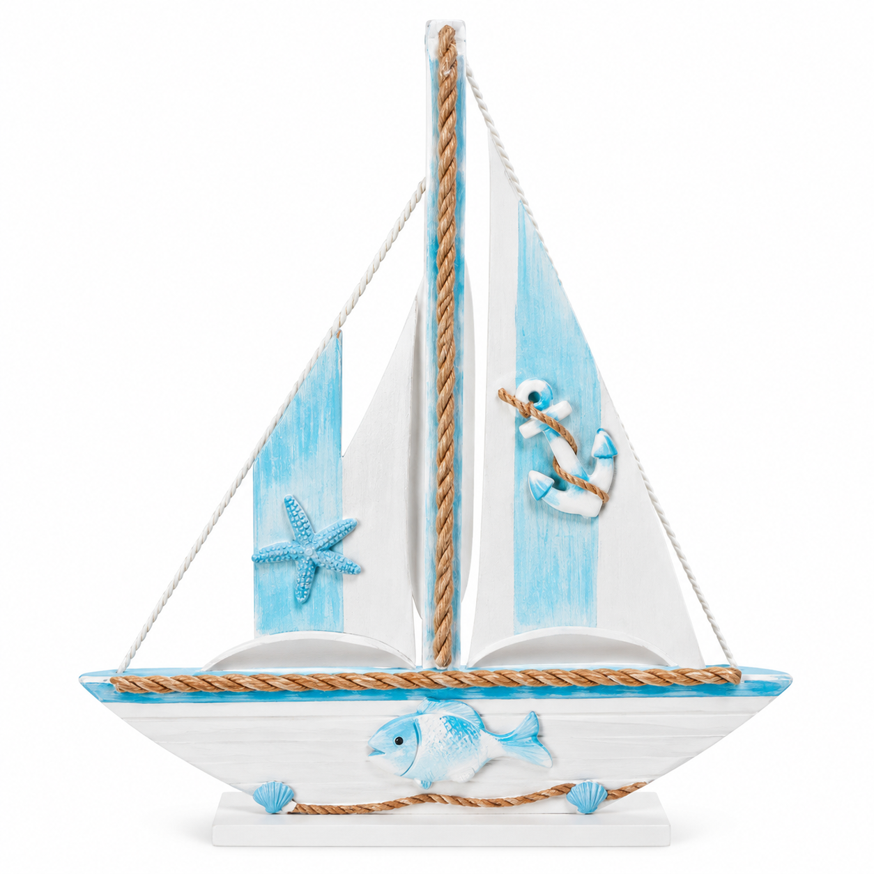 Velero azul con pez