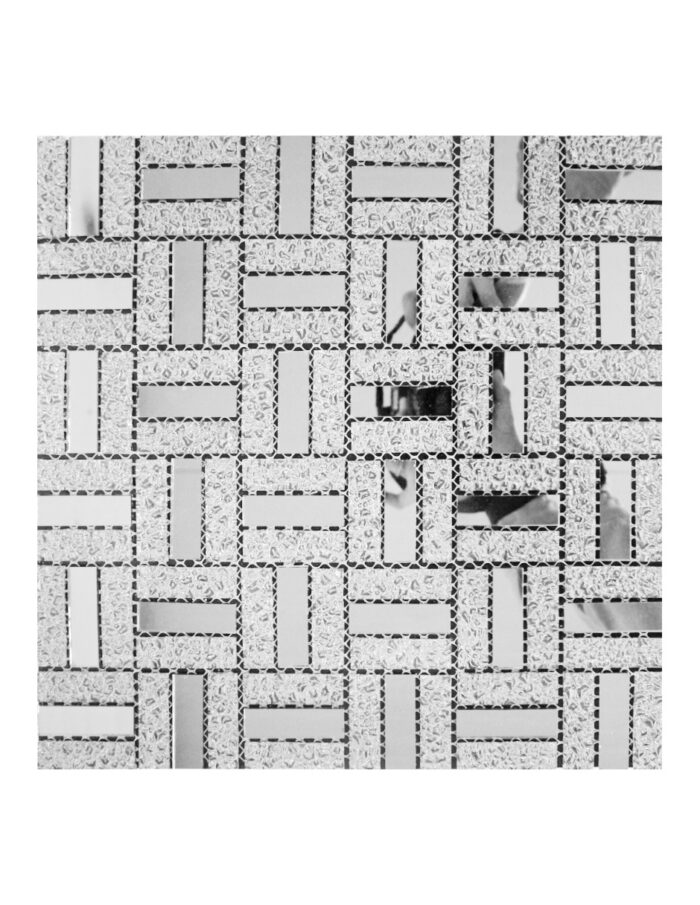 Adhesivo de pared diseño espejos plateado de 30x30x1cm