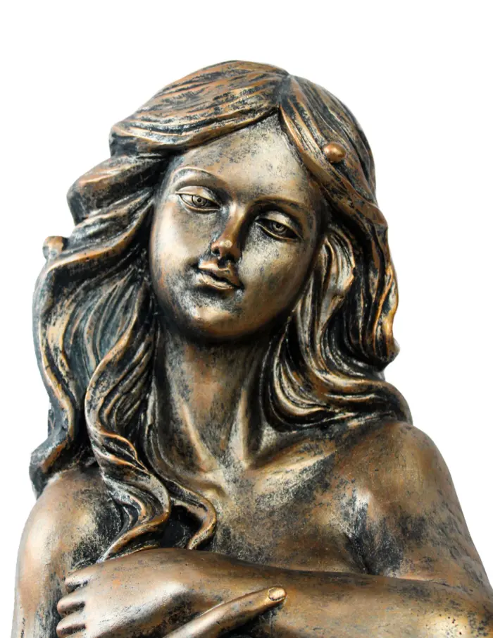 Escultura de sirena sentada de poliresina de 60x42x87cm - Image 2
