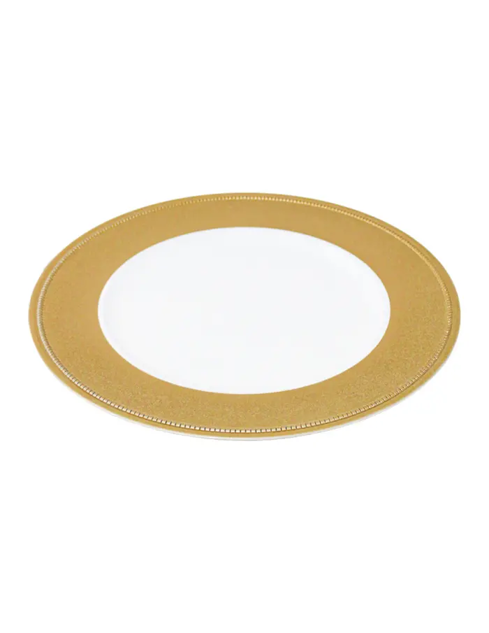 Plato de presentación blanco con orilla de gliters dorados de 33x33x2cm - Image 2