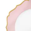 Plato de presentaciòn blanco con orilla rosa con dorado de 33 x33 x2cm - Image 3