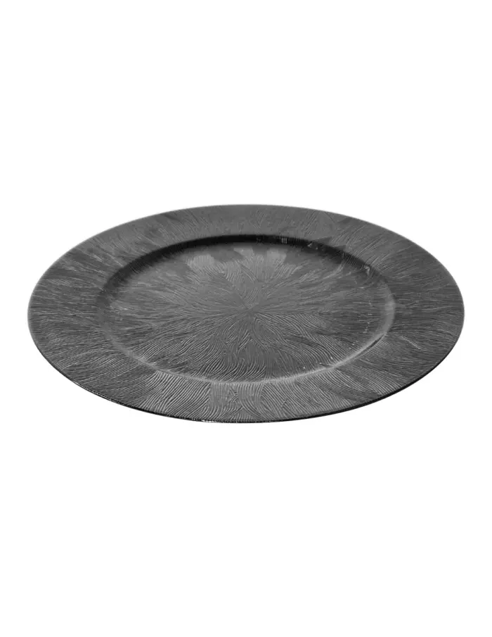 Plato de presentación de plástico negro diseño grabado de 33x33x2cm - Image 2