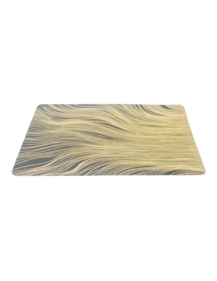 Mantel individual negro diseño líneas doradas de 43.5x28.5cm - Image 2