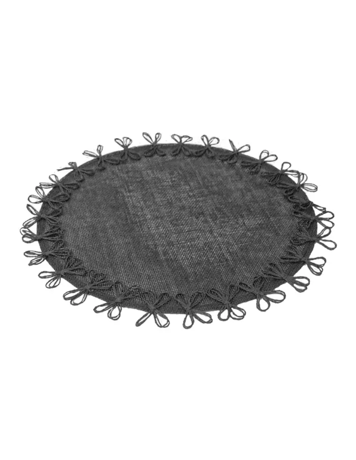 Mantel individual negro con moño diseño tejido de 38cm - Image 2