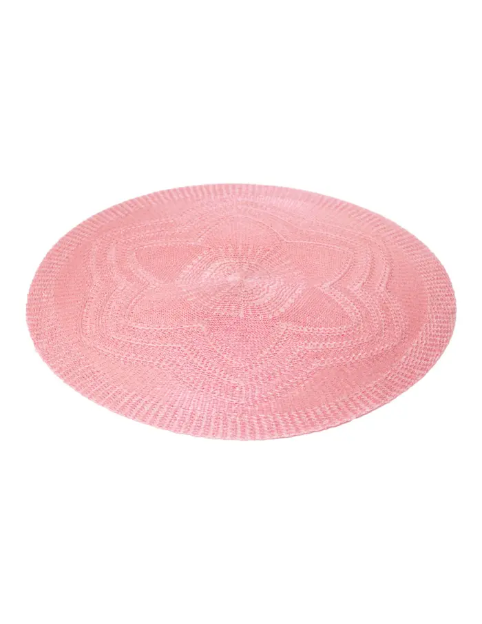 Mantel individual redondo de tela rosa diseño flor de 38cm - Image 2