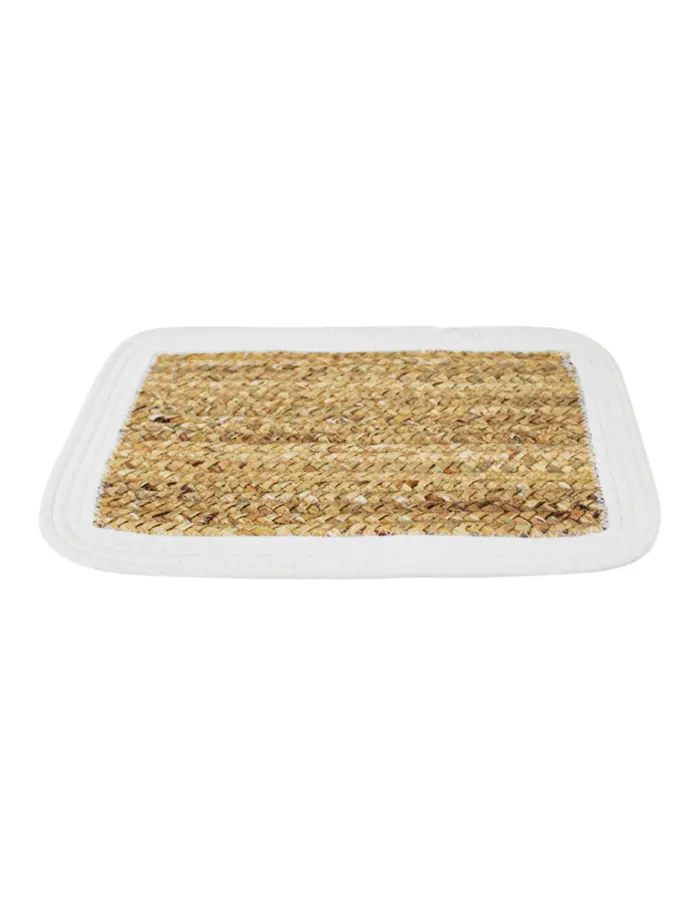 Mantel individual tejido natural con orilla beige de 45x30cm - Image 2