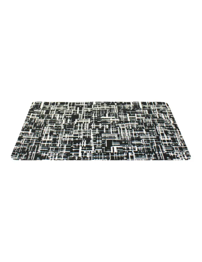 Mantel individual rectangular negro con rayas de 43.5x28.5cm - Image 2