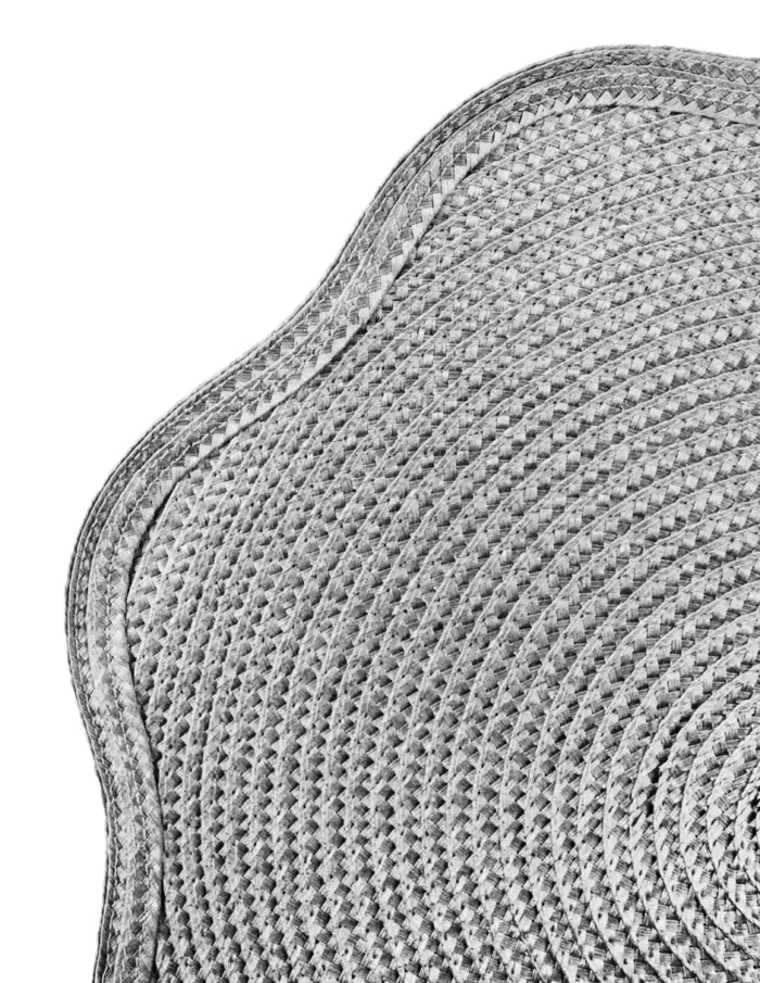Mantel individual redondo gris con orilla ondulada de 38cm - Image 3