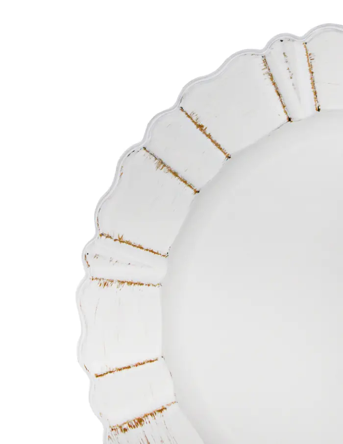 Plato de presentación blanco diseño orillas onduladas de 33cm - Image 3
