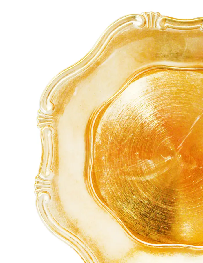 Plato de presentación dorado diseño ondulado de 33cm - Image 3