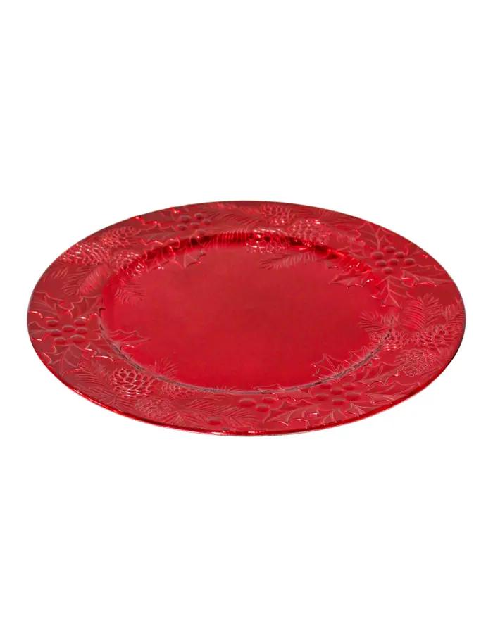 Plato de presentación rojo diseño muerdago de 33cm - Image 2