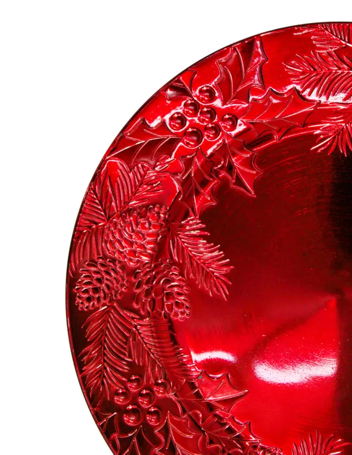 Plato de presentación rojo diseño muerdago de 33cm - Image 3