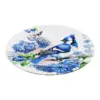 Plato de presentación con flores azules y ave de 33cm - Image 2